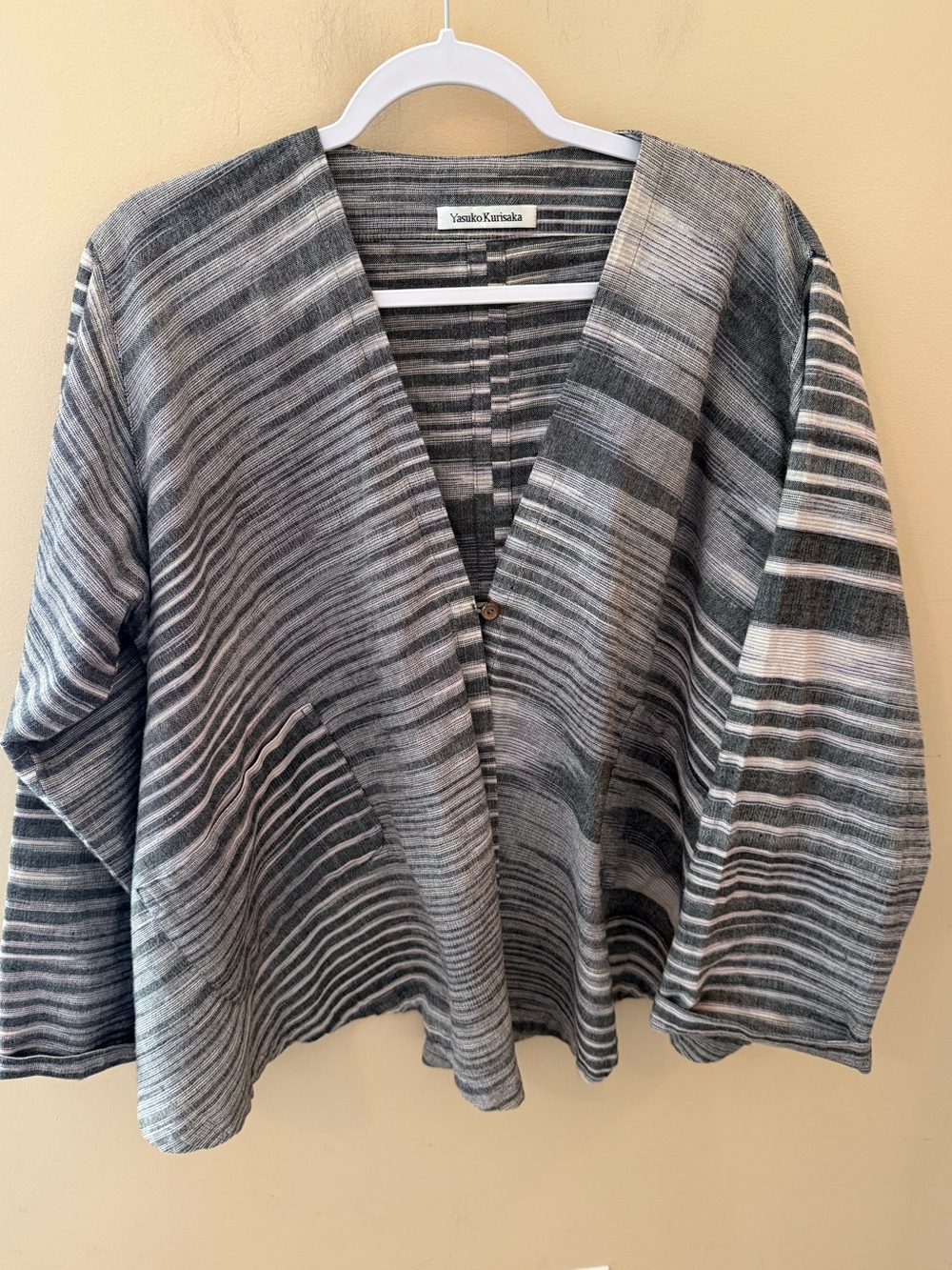 Yasuko Kurisaka shirt Jacket lagenlook cotton made in Thailand  sz L?
